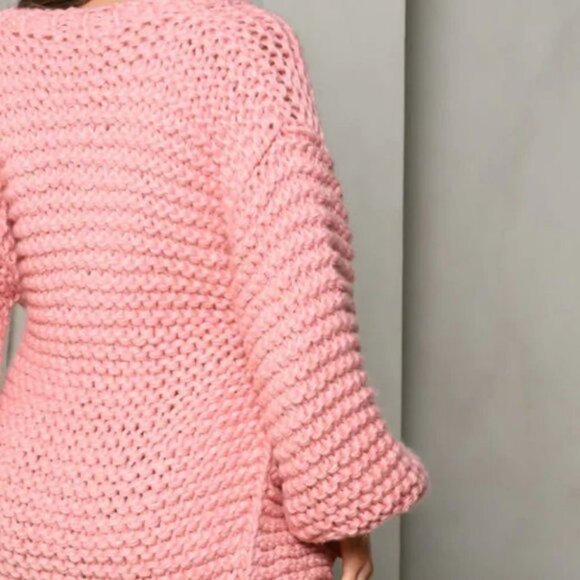 Statement Sweater! chunky knit self tie oversized cardigan - Picture 7 of 8